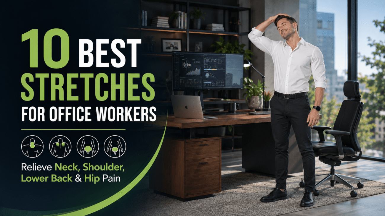 10 Best Stretches for Office Workers to Relieve Neck, Shoulder, Lower Back, and Hip Pain
