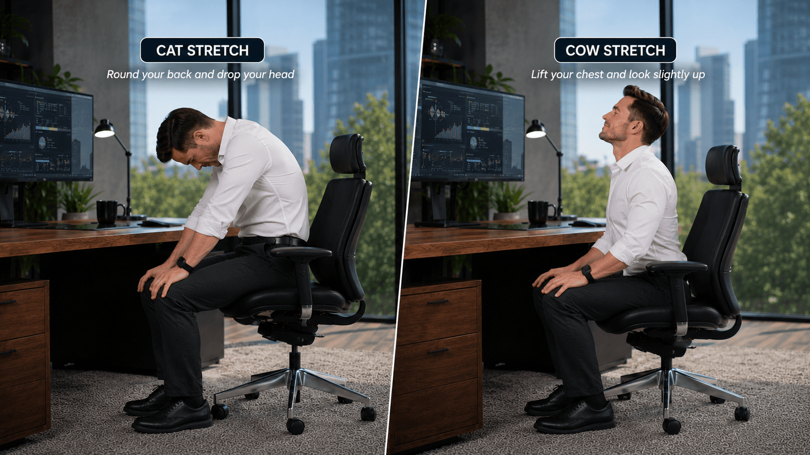 10 Best Stretches for Office Workers to Relieve Neck, Shoulder, Lower Back, and Hip Pain
