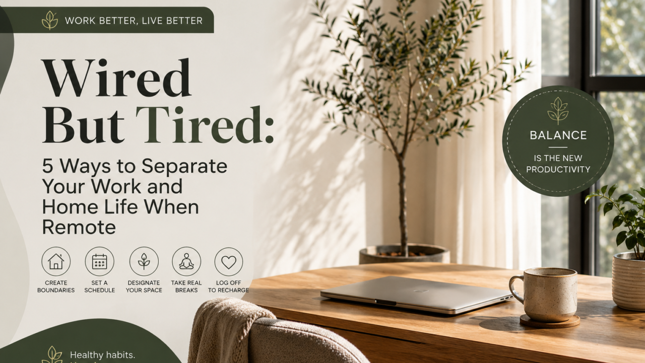 Wired But Tired 5 Ways to Separate Your Work and Home Life When Remote (1)