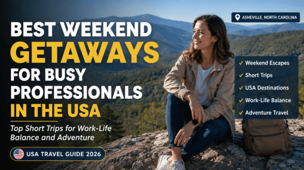 Best weekend getaways for busy professionals in the USA enjoying work life balance travel