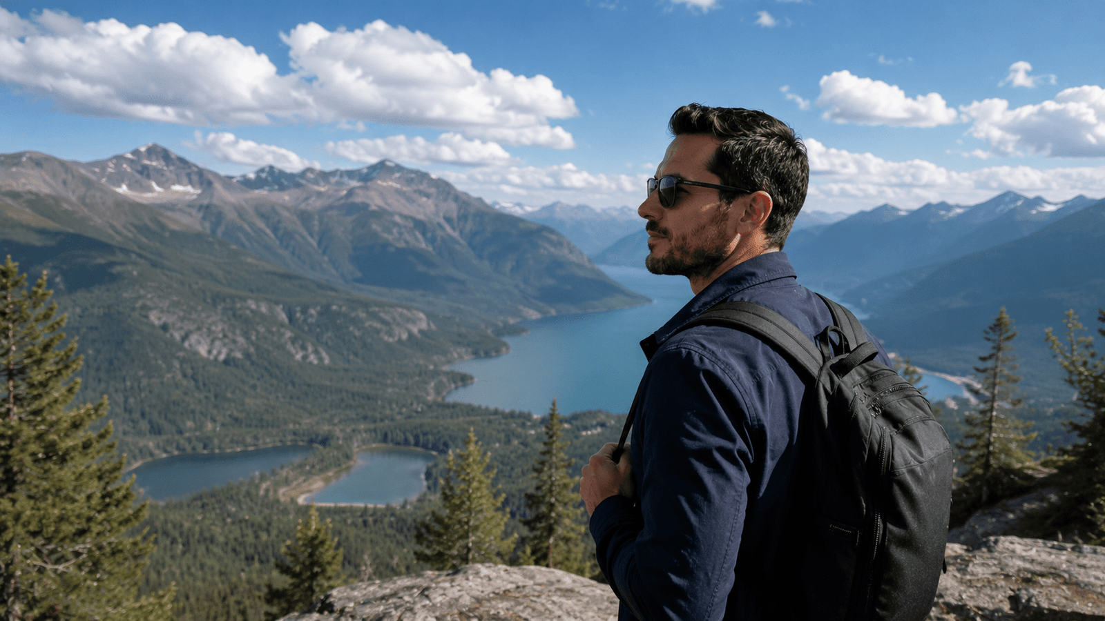 Professional traveler exploring a scenic destination during a weekend adventure