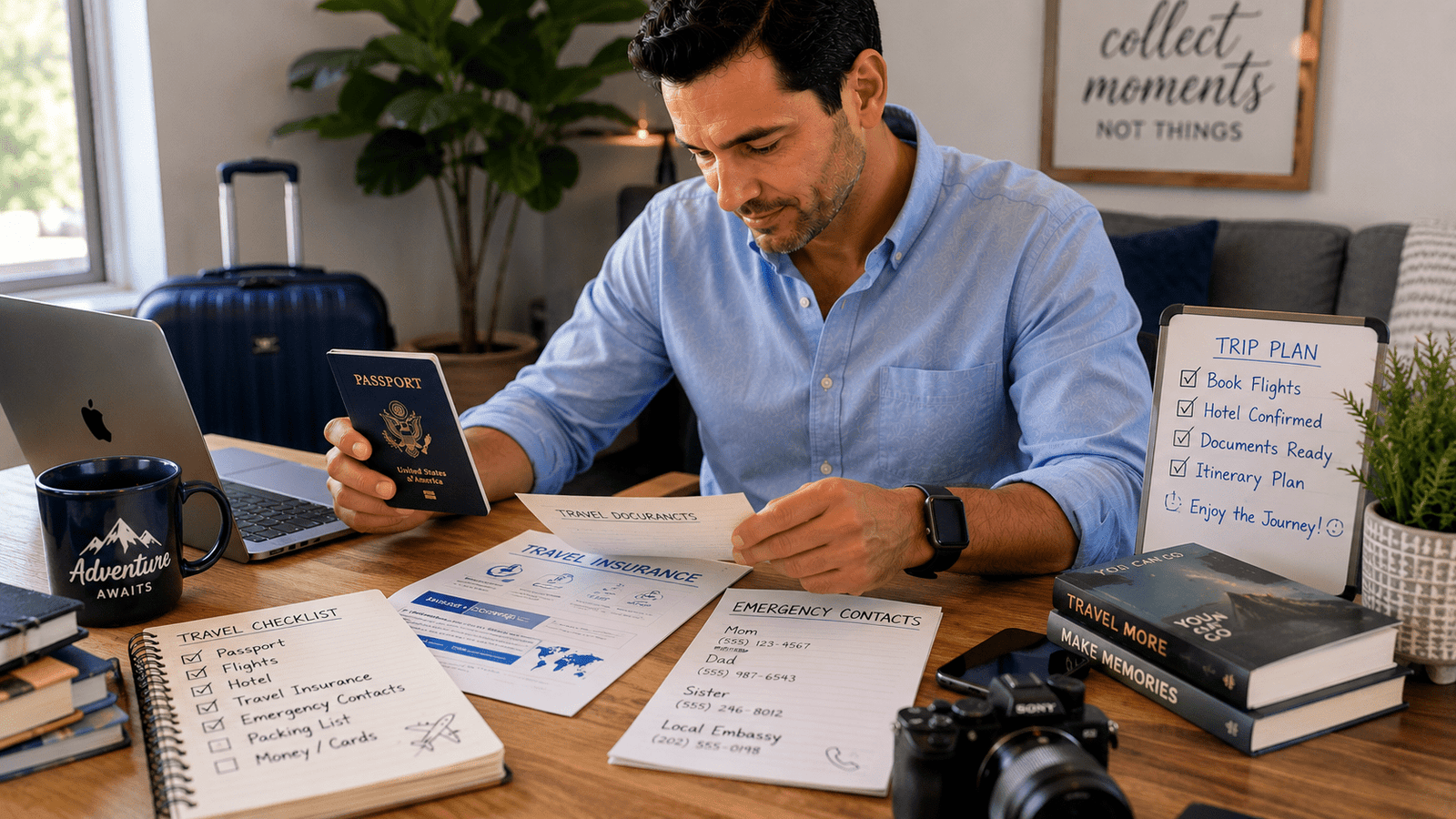 Travel documents and emergency planning checklist for stress free travel