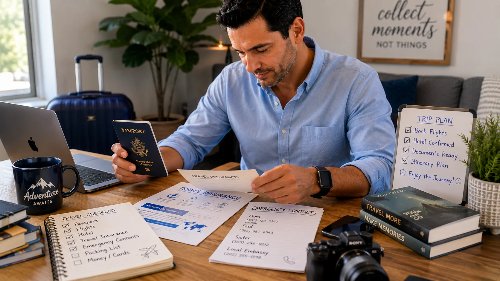 Travel documents and emergency planning checklist for stress free travel